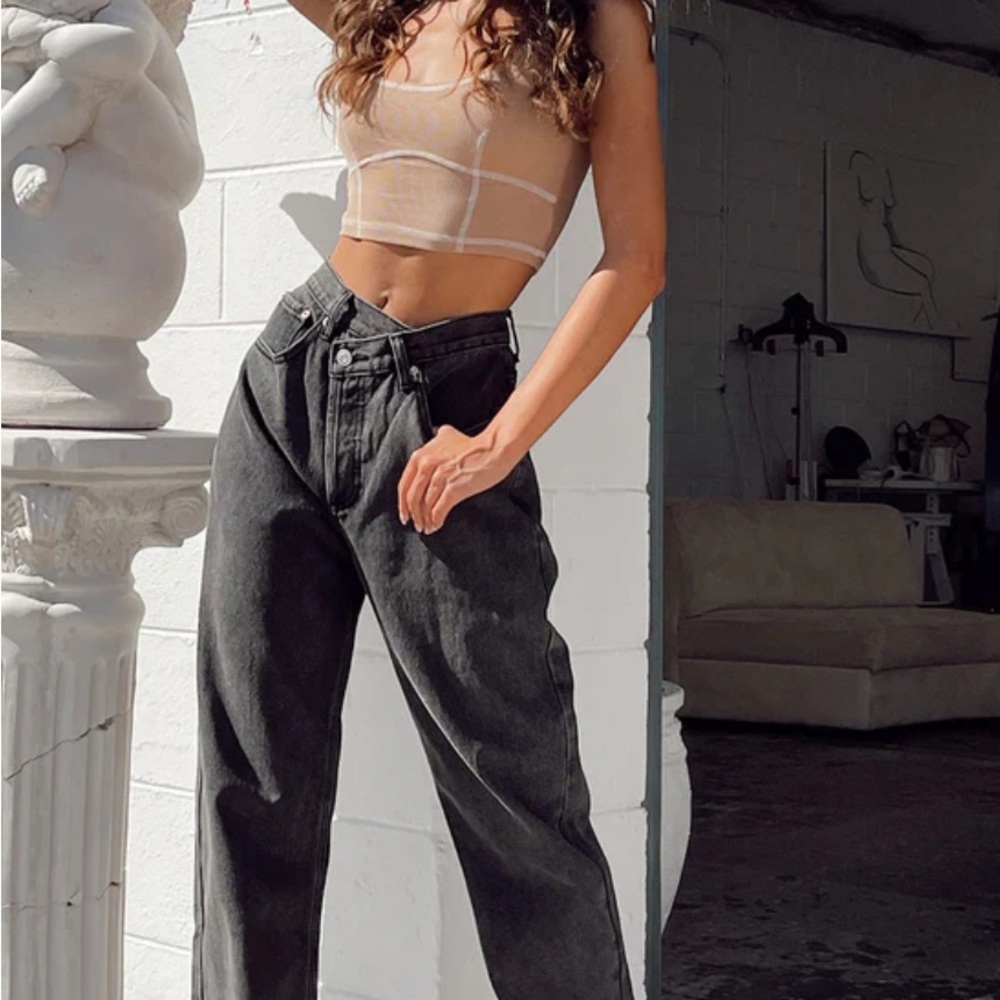 ✨Princess Polly ✨Asymmetrical Crossover waist Straight jeans